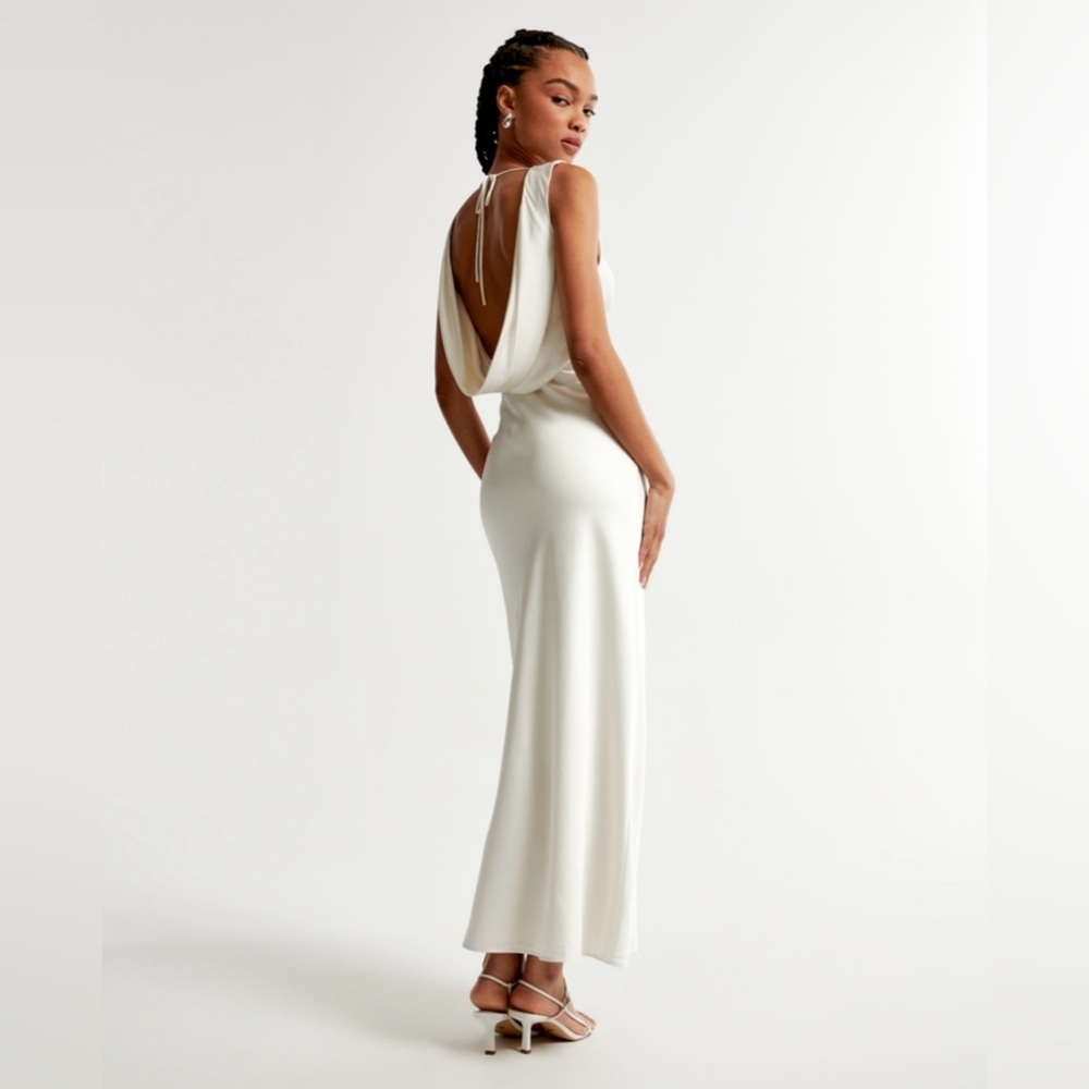 Abercrombie & Fitch Plunge Cowl Back Maxi Dress